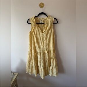 Max Studio Yellow Gingham Sleeveless Mini Dress